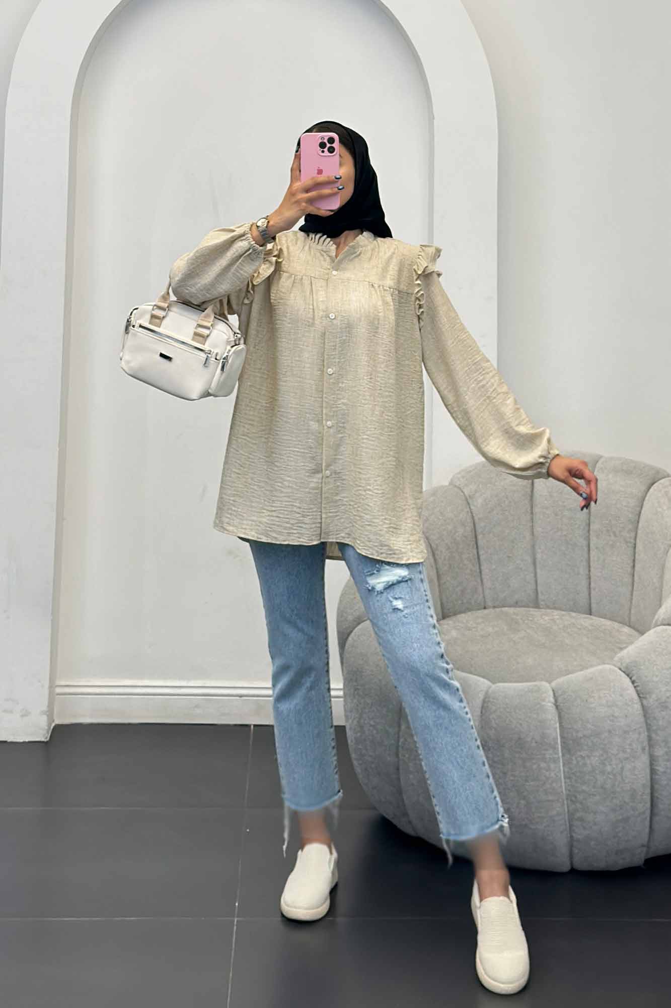 شومیز شانتون برفکی عروسکی