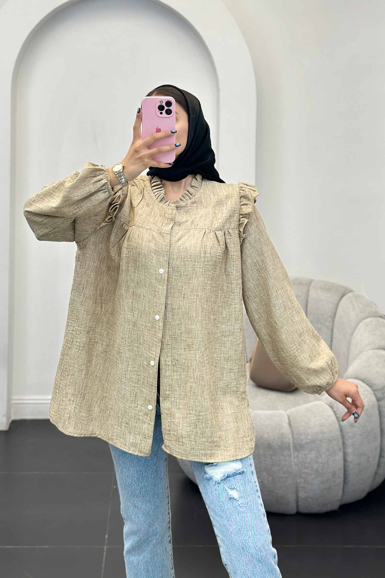 شومیز شانتون برفکی عروسکی