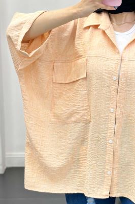 مانتو شانتون برفکی دو جیب پاکتی کیمونو