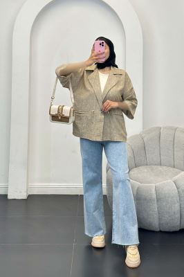 مانتو دو جیب آستین سه رب شانتون برفکی