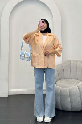 مانتو دو جیب آستین سه رب شانتون برفکی