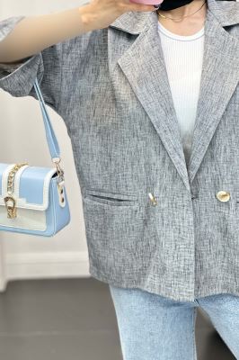 مانتو دو جیب آستین سه رب شانتون برفکی