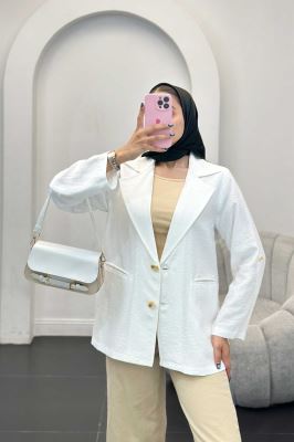 مانتو دو دکمه عمودی بابوس