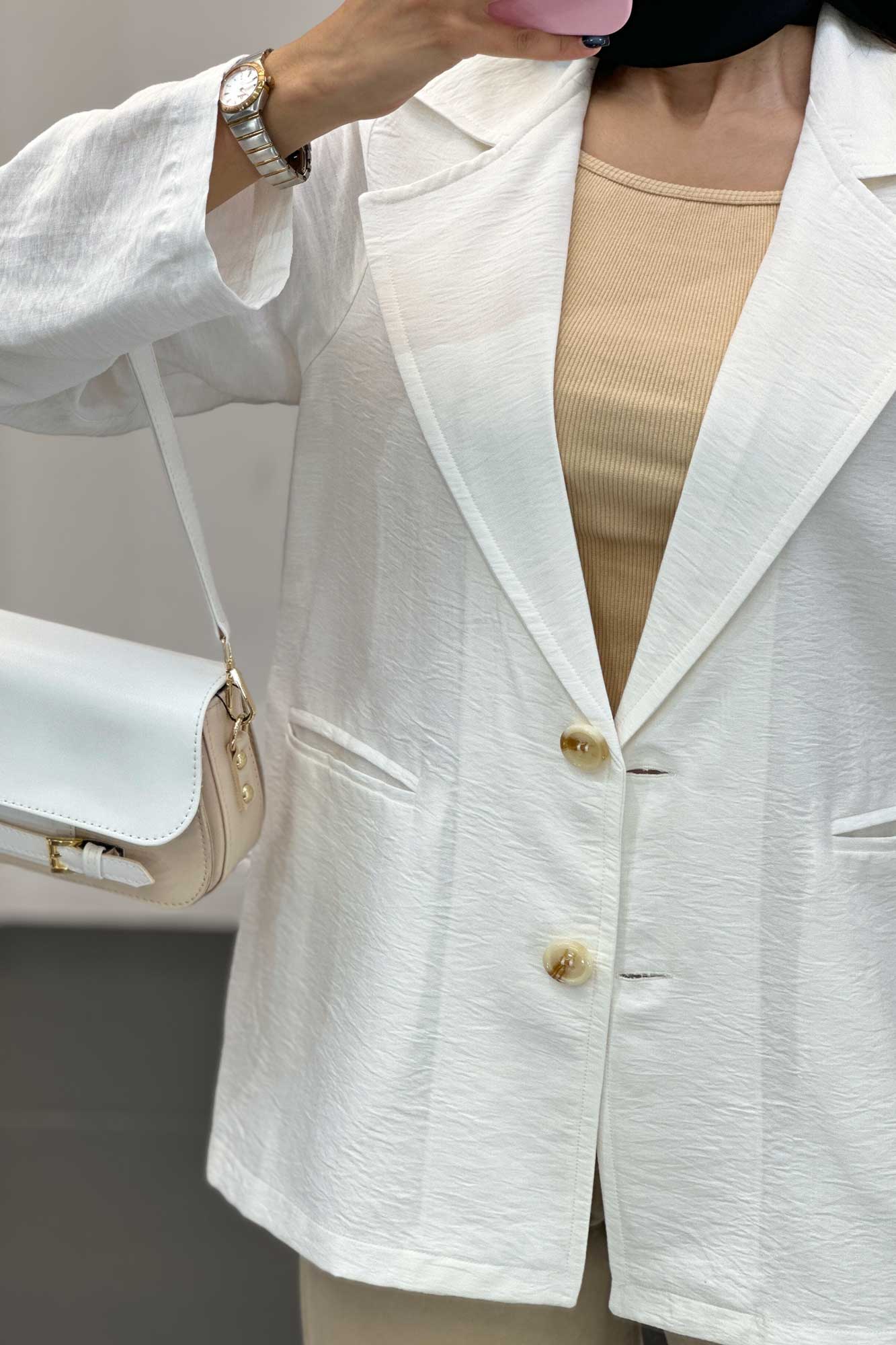 مانتو دو دکمه عمودی بابوس