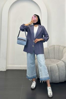 مانتو دو دکمه عمودی بابوس