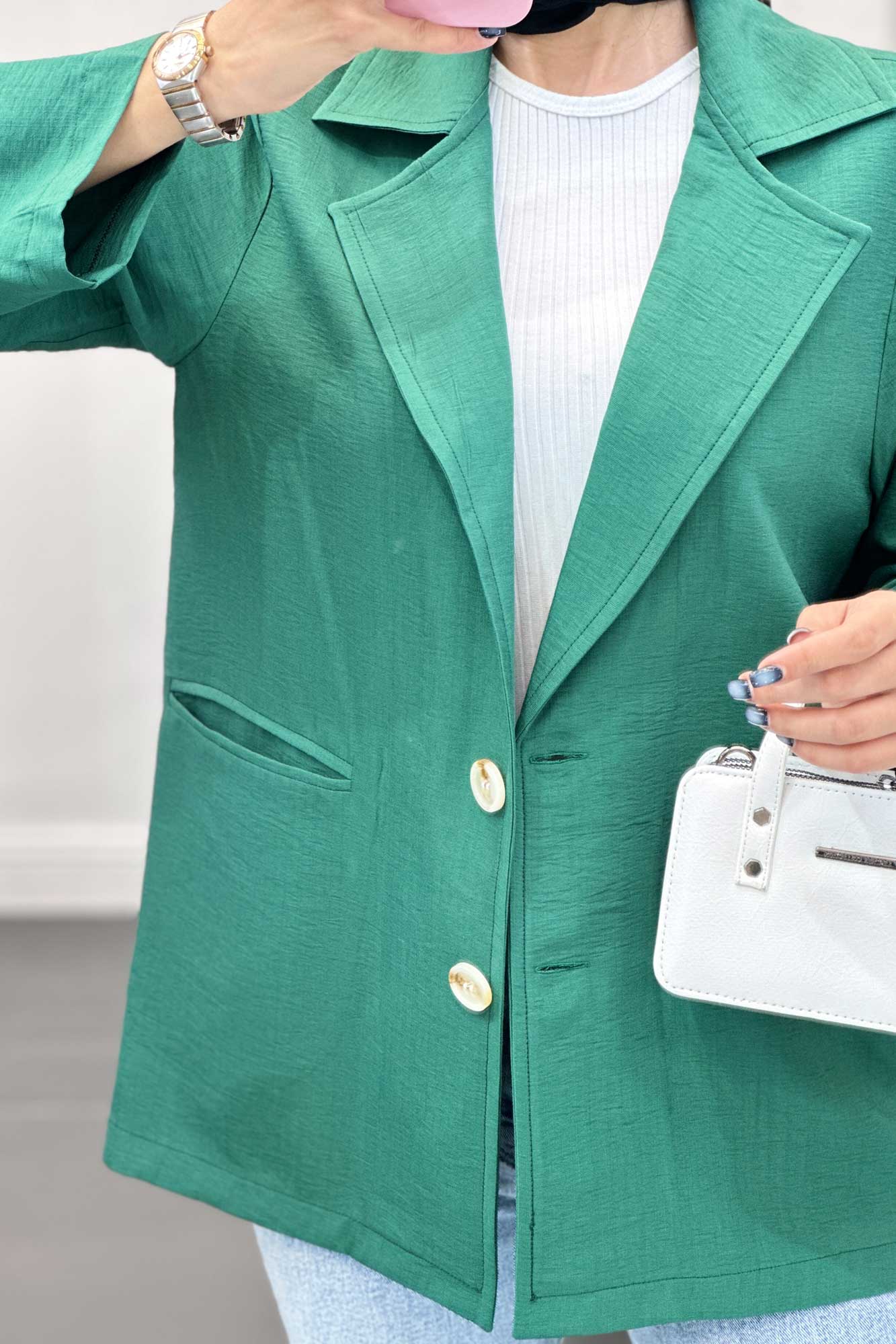 مانتو دو دکمه عمودی بابوس