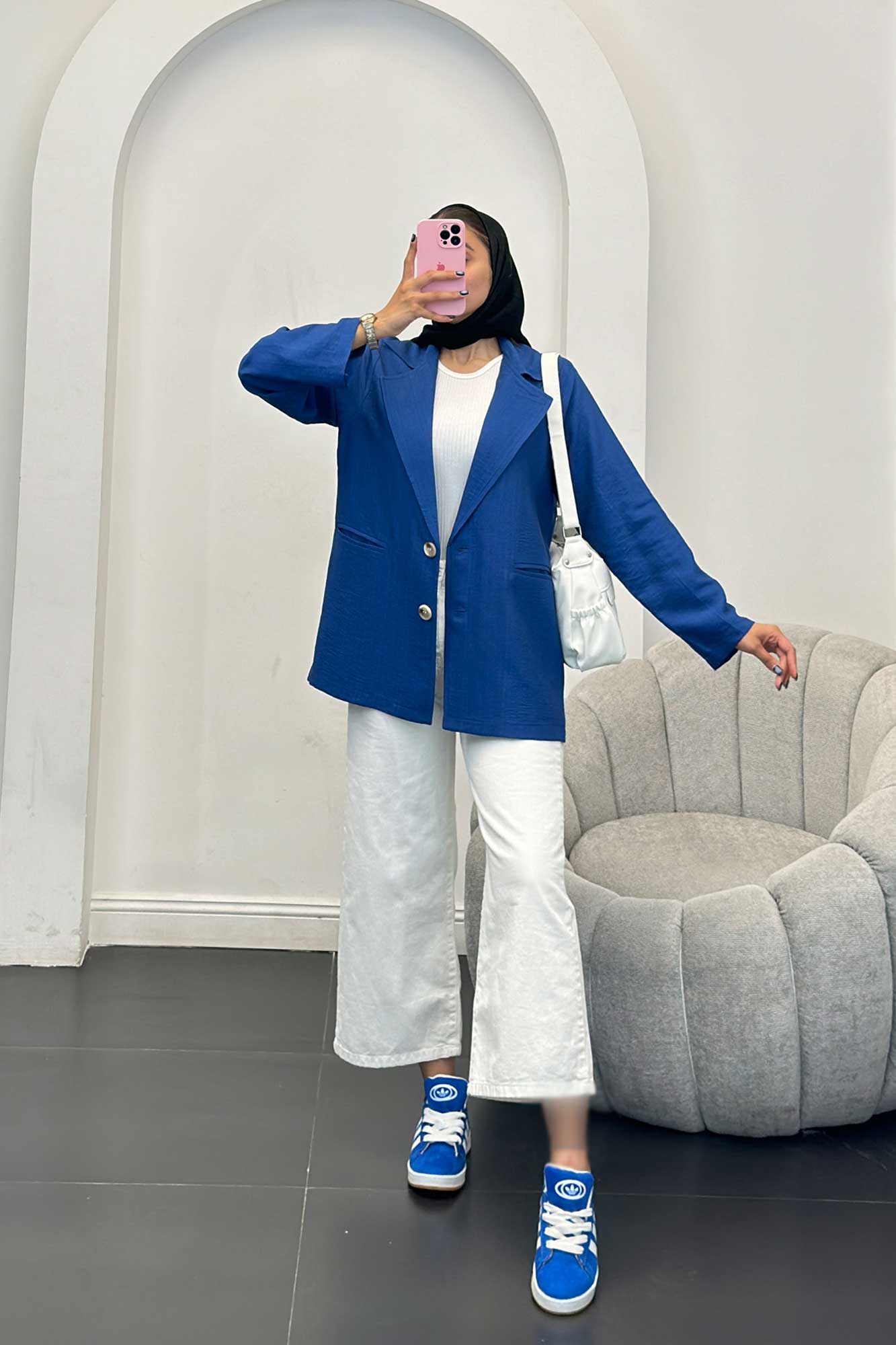 مانتو دو دکمه عمودی بابوس