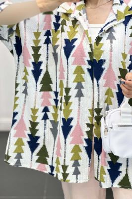 شومیز کراش جناقی طرح کاج آستین سه رب