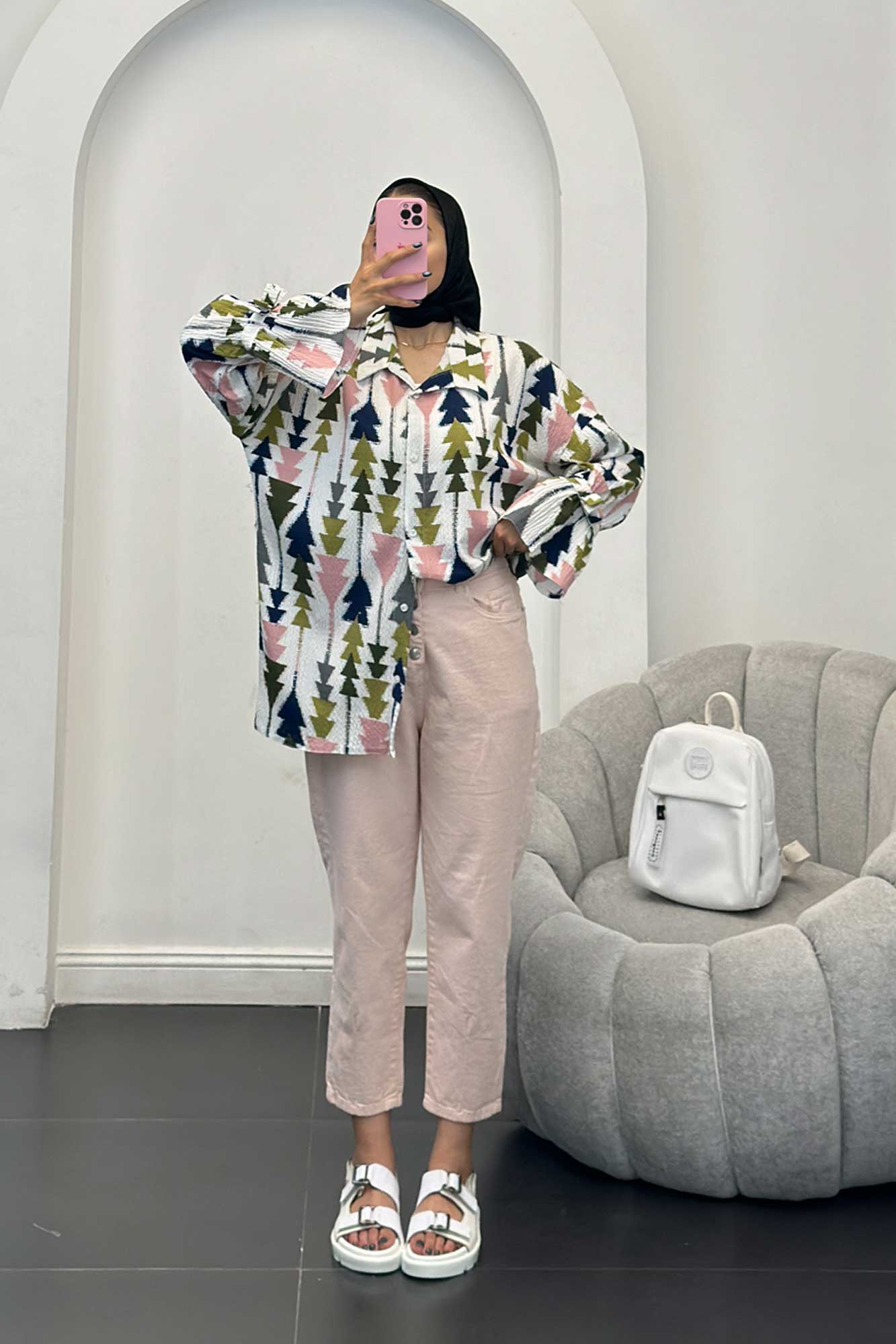 مانتو کراش جناقی آستین عروسکی