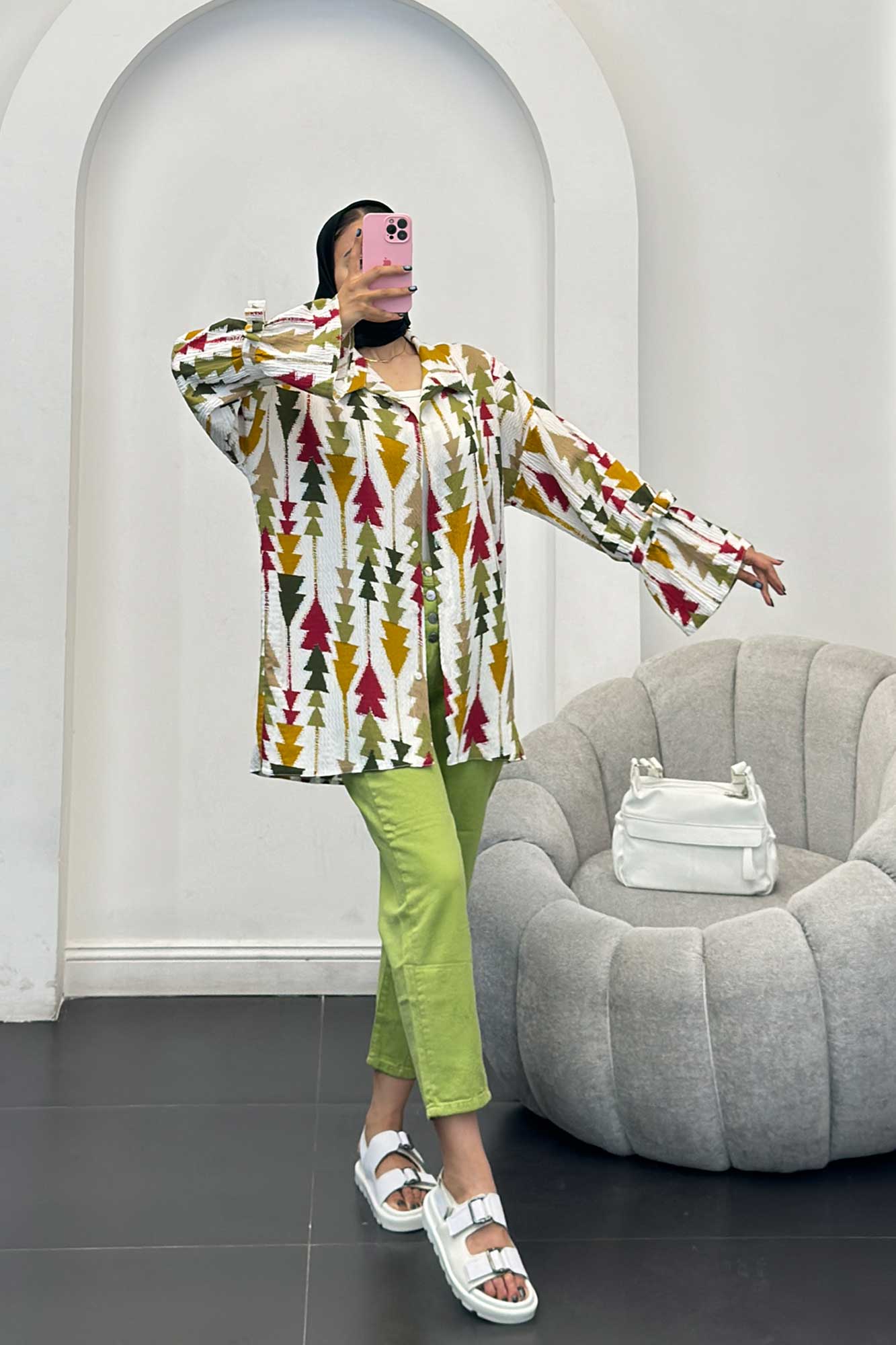 مانتو کراش جناقی آستین عروسکی