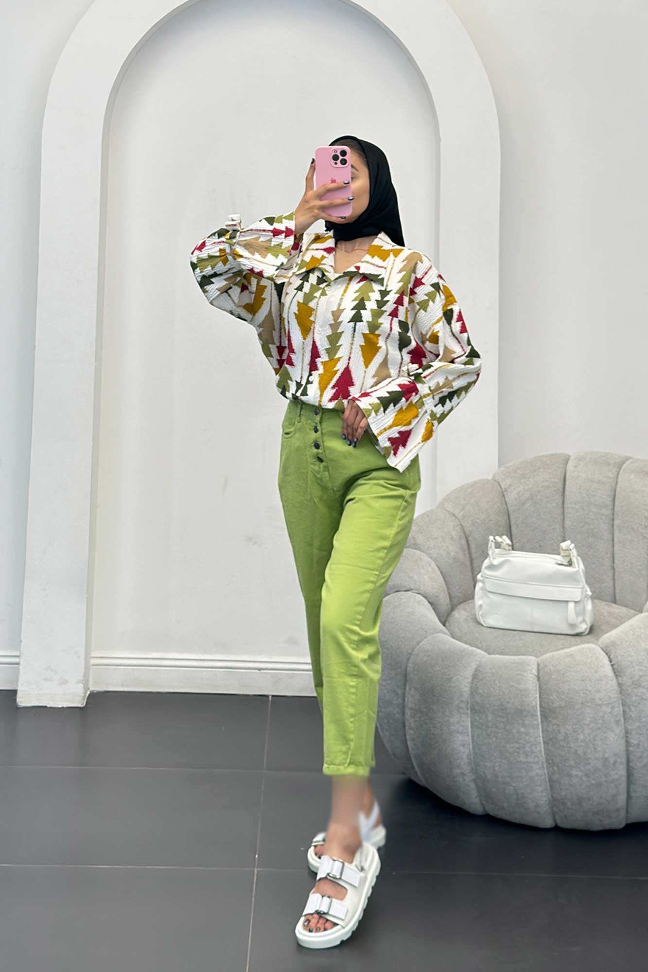 مانتو کراش جناقی آستین عروسکی