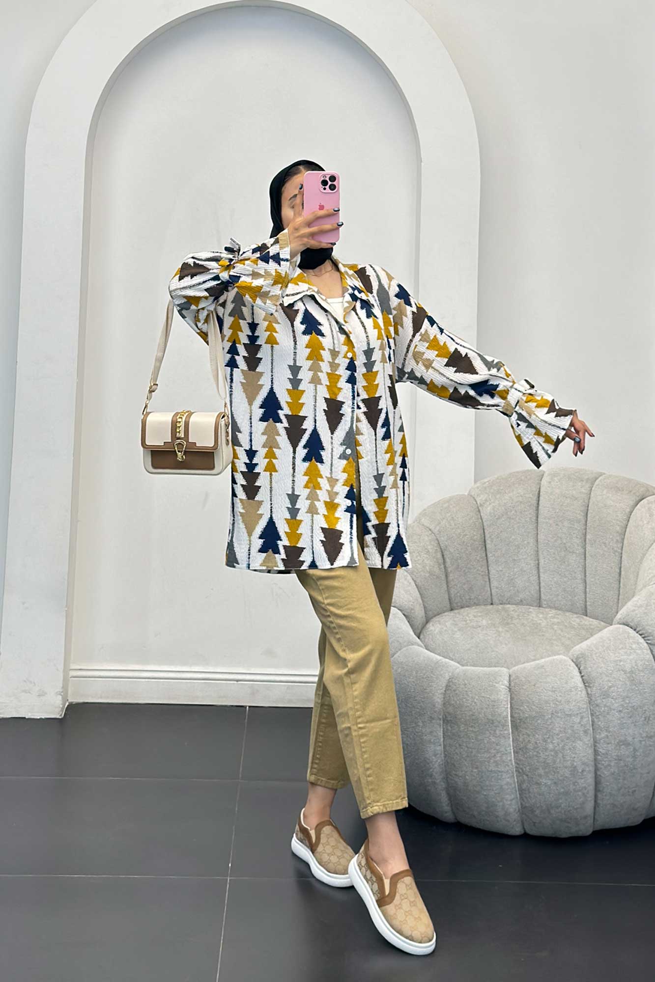 مانتو کراش جناقی آستین عروسکی