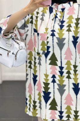 مانتو کراش جناقی یقه سه سانت تک جیب