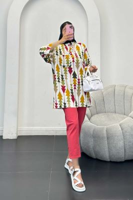 مانتو کراش جناقی یقه سه سانت تک جیب