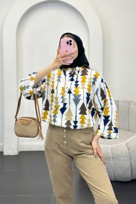 مانتو کراش جناقی یقه سه سانت تک جیب