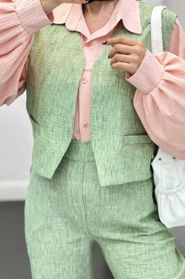 ست جلیقه و شلوار شانتون برفکی تاتیانا