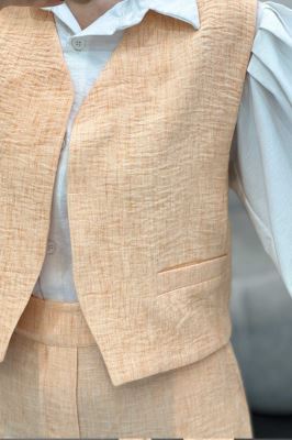 ست جلیقه و شلوار شانتون برفکی تاتیانا