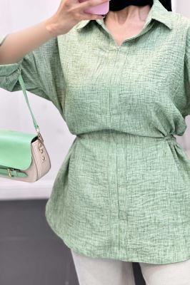 مانتو کمر گت دار شانتون برفکی برلیان