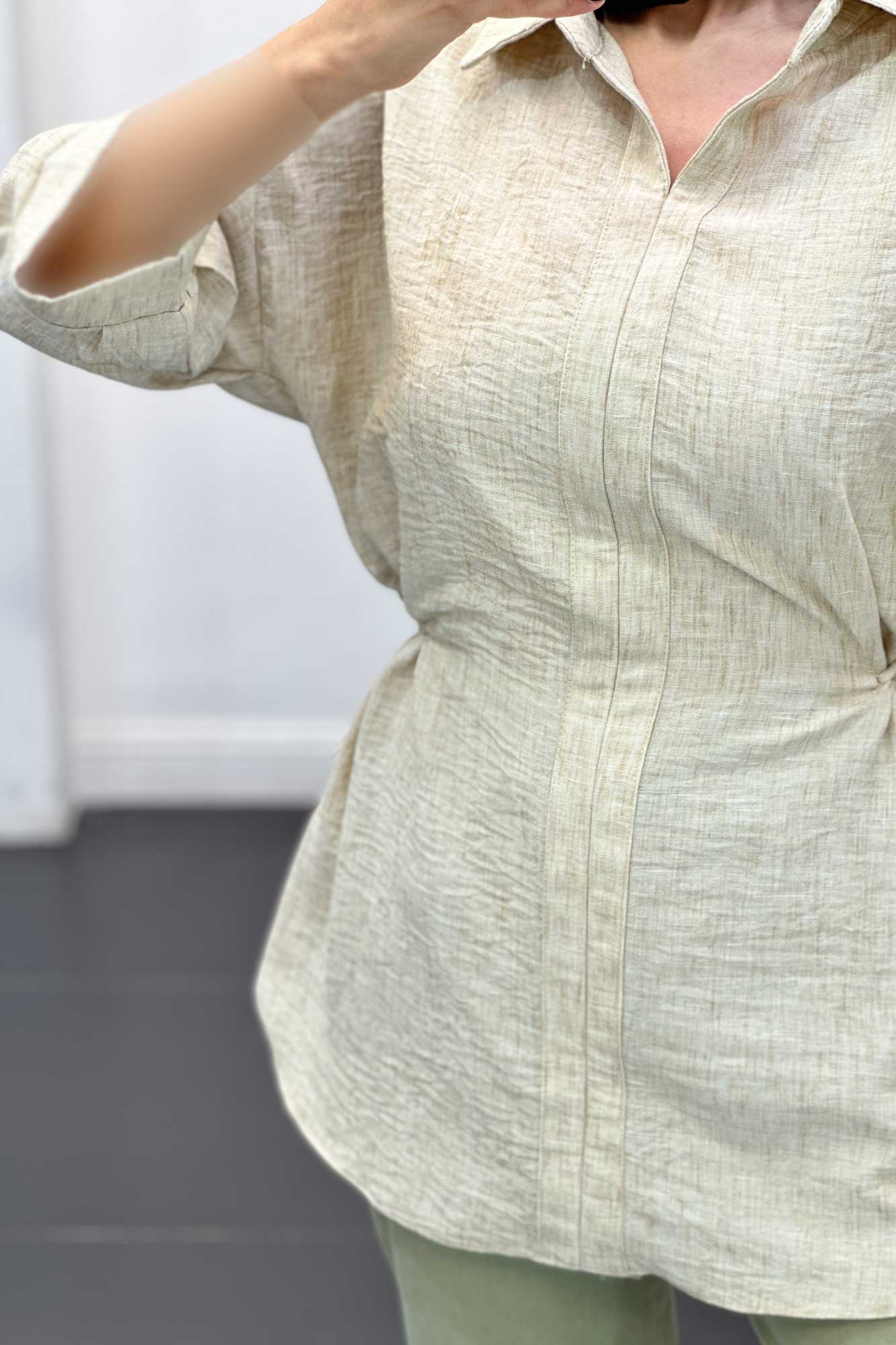 مانتو کمر گت دار شانتون برفکی برلیان