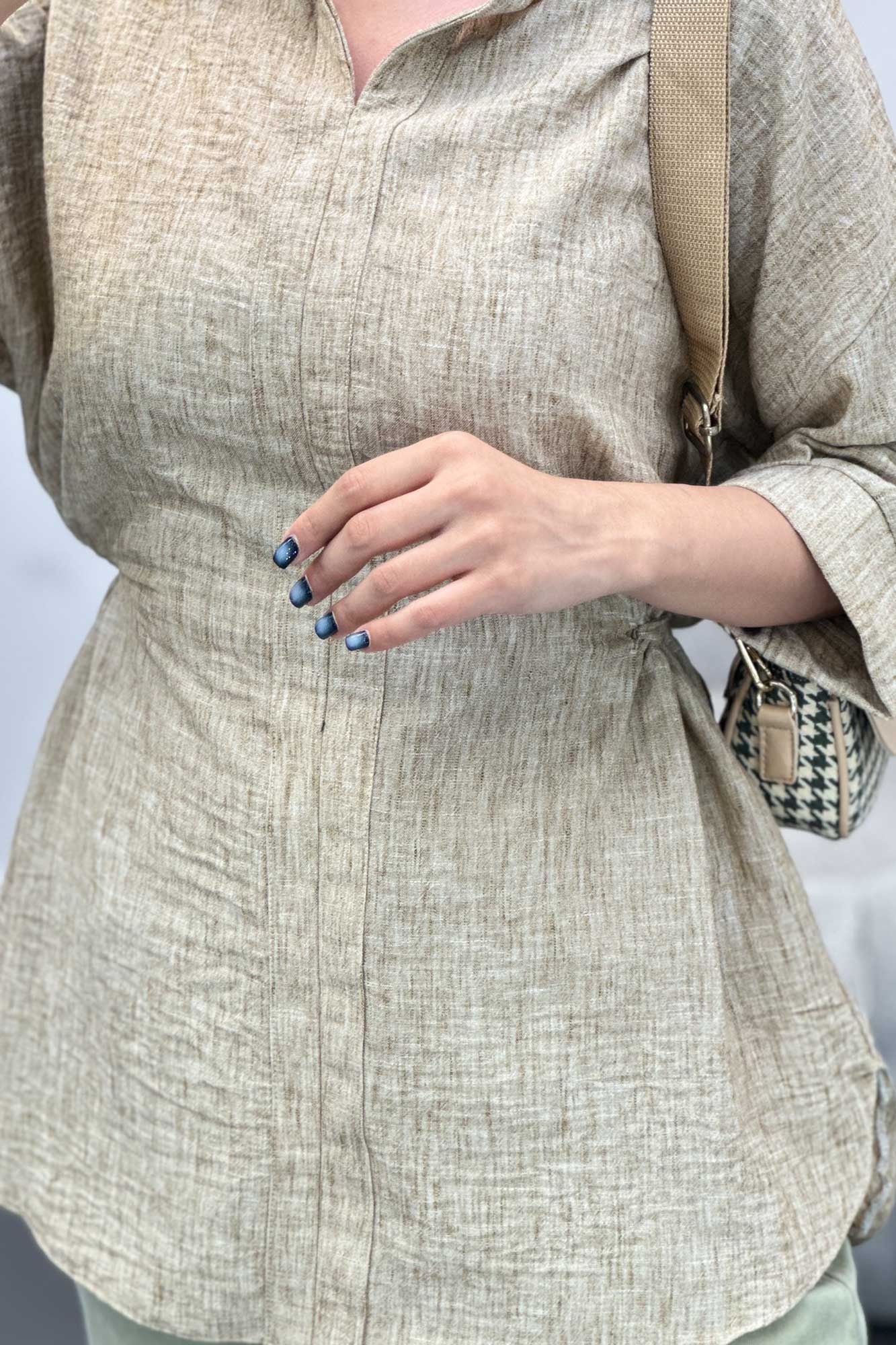 مانتو کمر گت دار شانتون برفکی برلیان