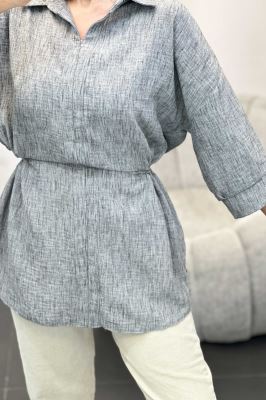 مانتو کمر گت دار شانتون برفکی برلیان