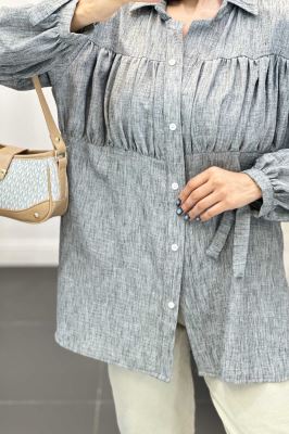 مانتو جلو چین شانتون آستین بند دار فلورانس