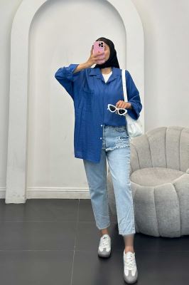 مانتو کرسپو آستین پاگون پشت دکمه دار