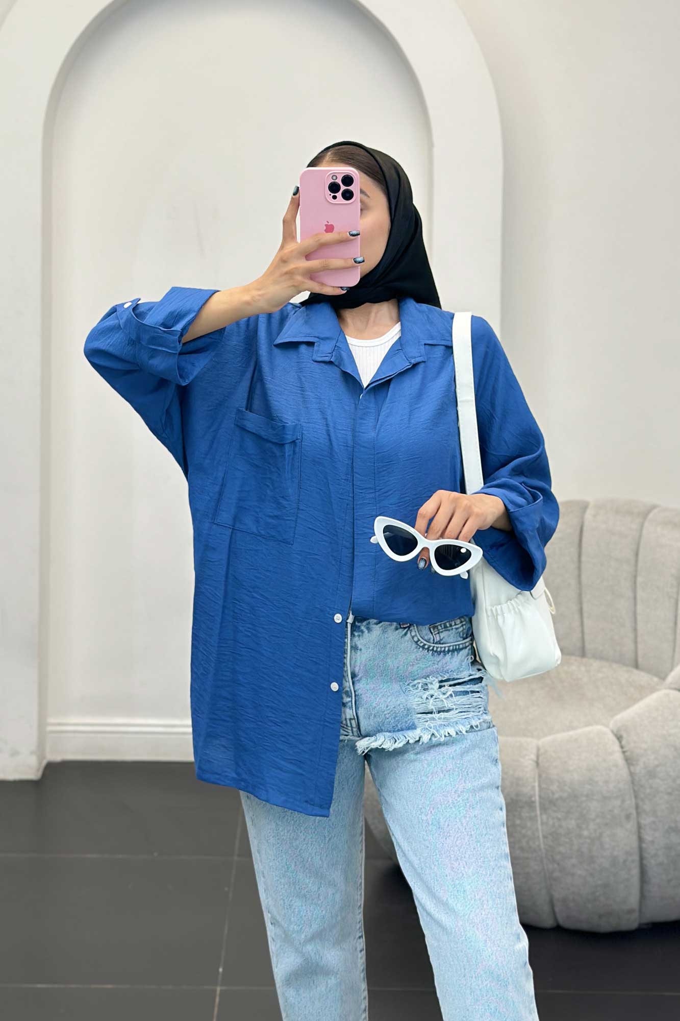 مانتو کرسپو آستین پاگون پشت دکمه دار