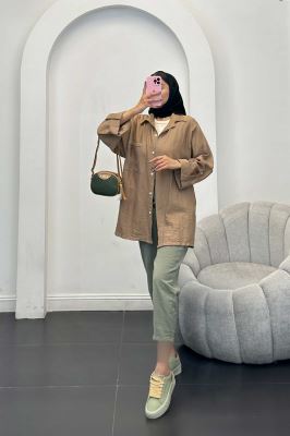 مانتو کرسپو آستین پاگون پشت دکمه دار