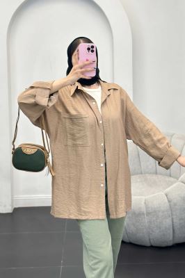 مانتو کرسپو آستین پاگون پشت دکمه دار