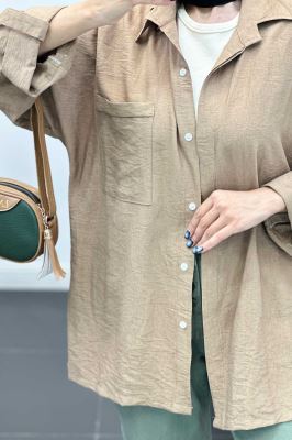 مانتو کرسپو آستین پاگون پشت دکمه دار