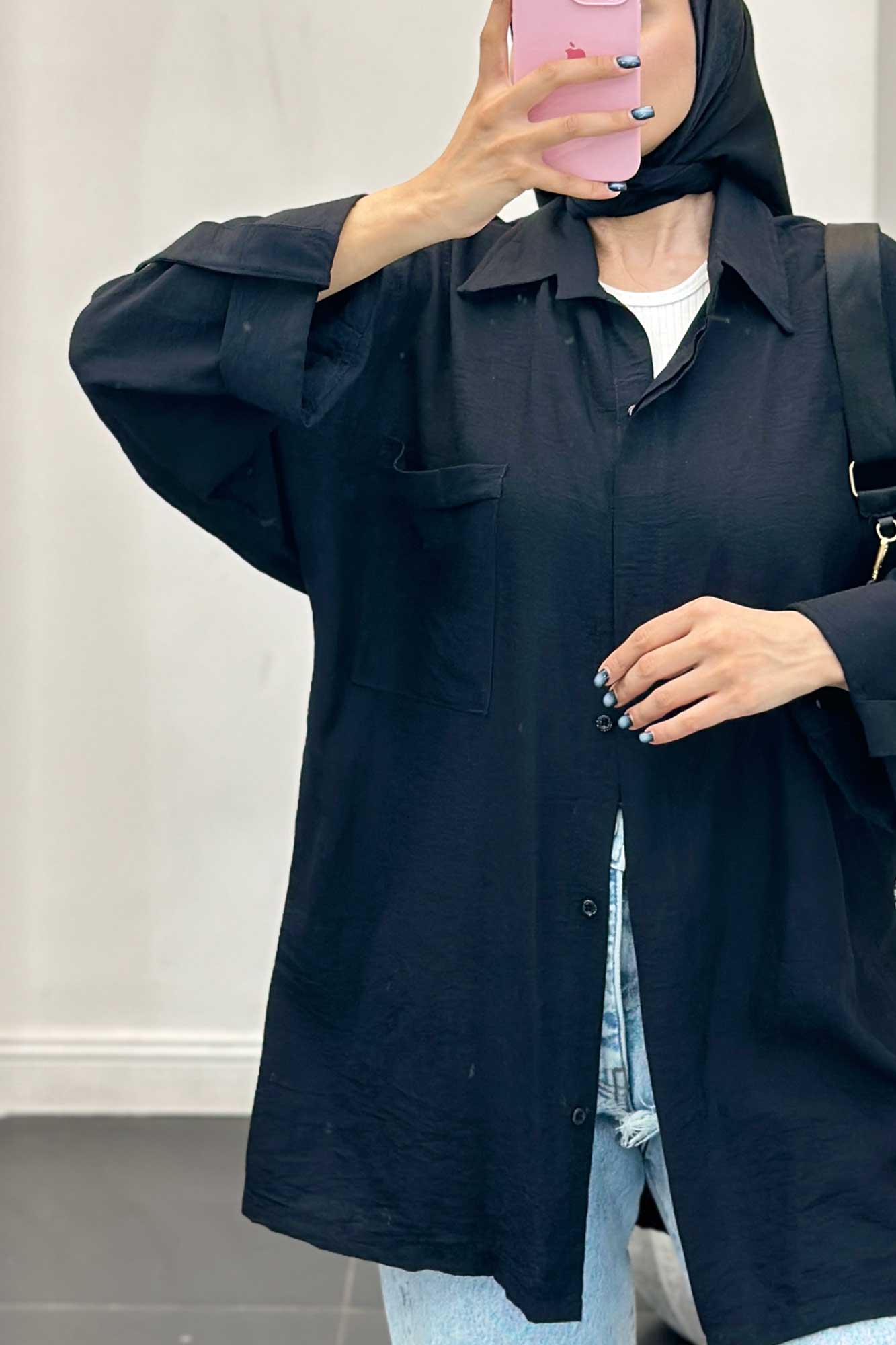 مانتو کرسپو آستین پاگون پشت دکمه دار