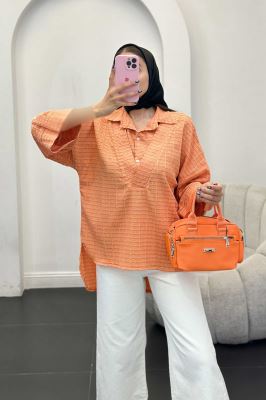 مانتو دو یقه نوا پشت بلند