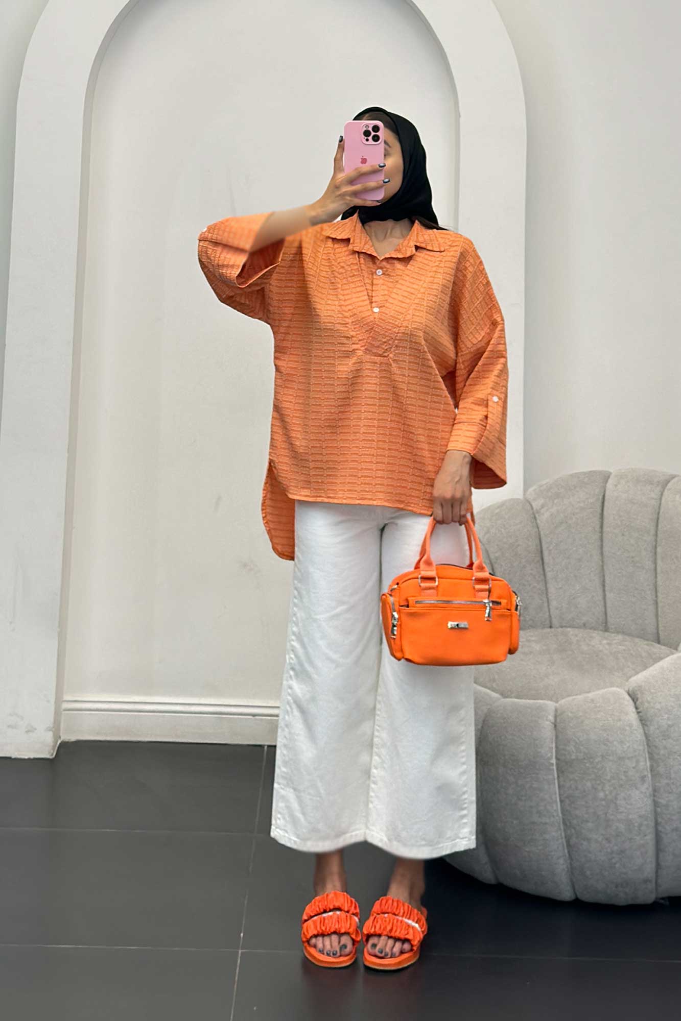 مانتو دو یقه نوا پشت بلند