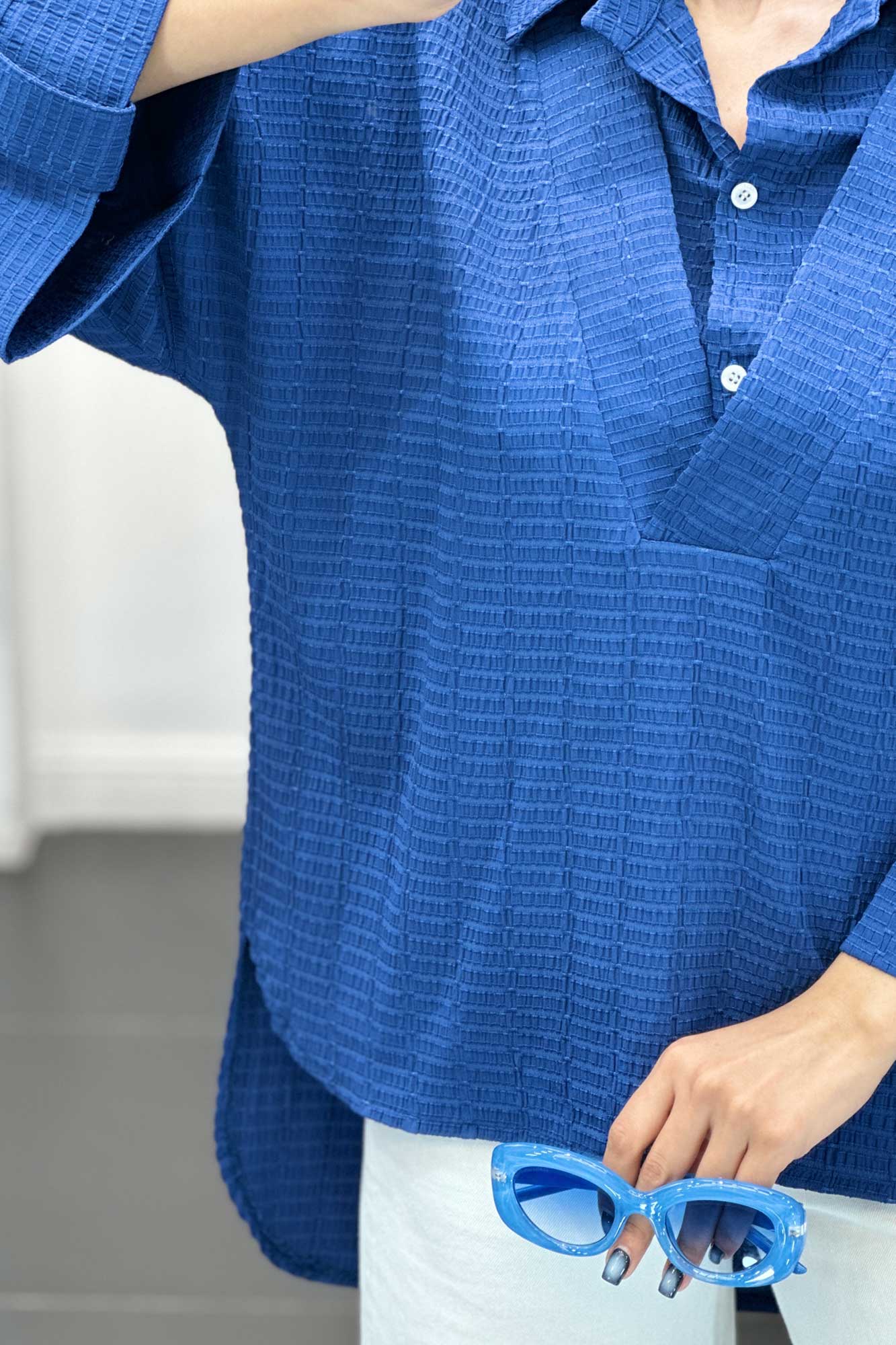 مانتو دو یقه نوا پشت بلند