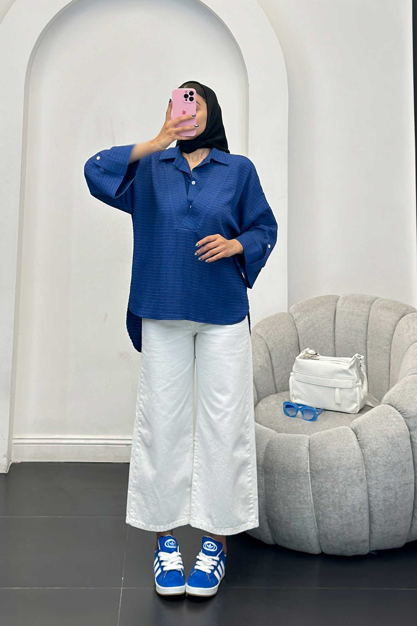 مانتو دو یقه نوا پشت بلند