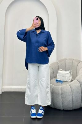 مانتو دو یقه نوا پشت بلند