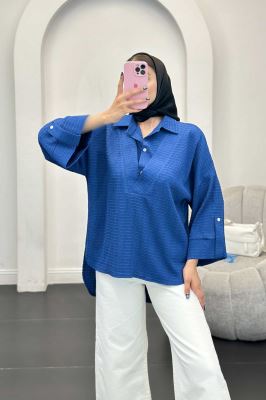 مانتو دو یقه نوا پشت بلند