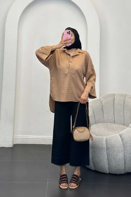 مانتو دو یقه نوا پشت بلند