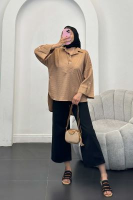 مانتو دو یقه نوا پشت بلند