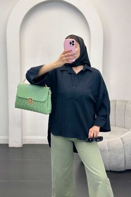 مانتو دو یقه نوا پشت بلند