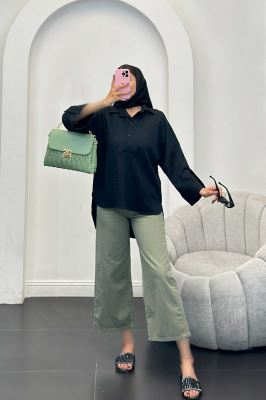 مانتو دو یقه نوا پشت بلند