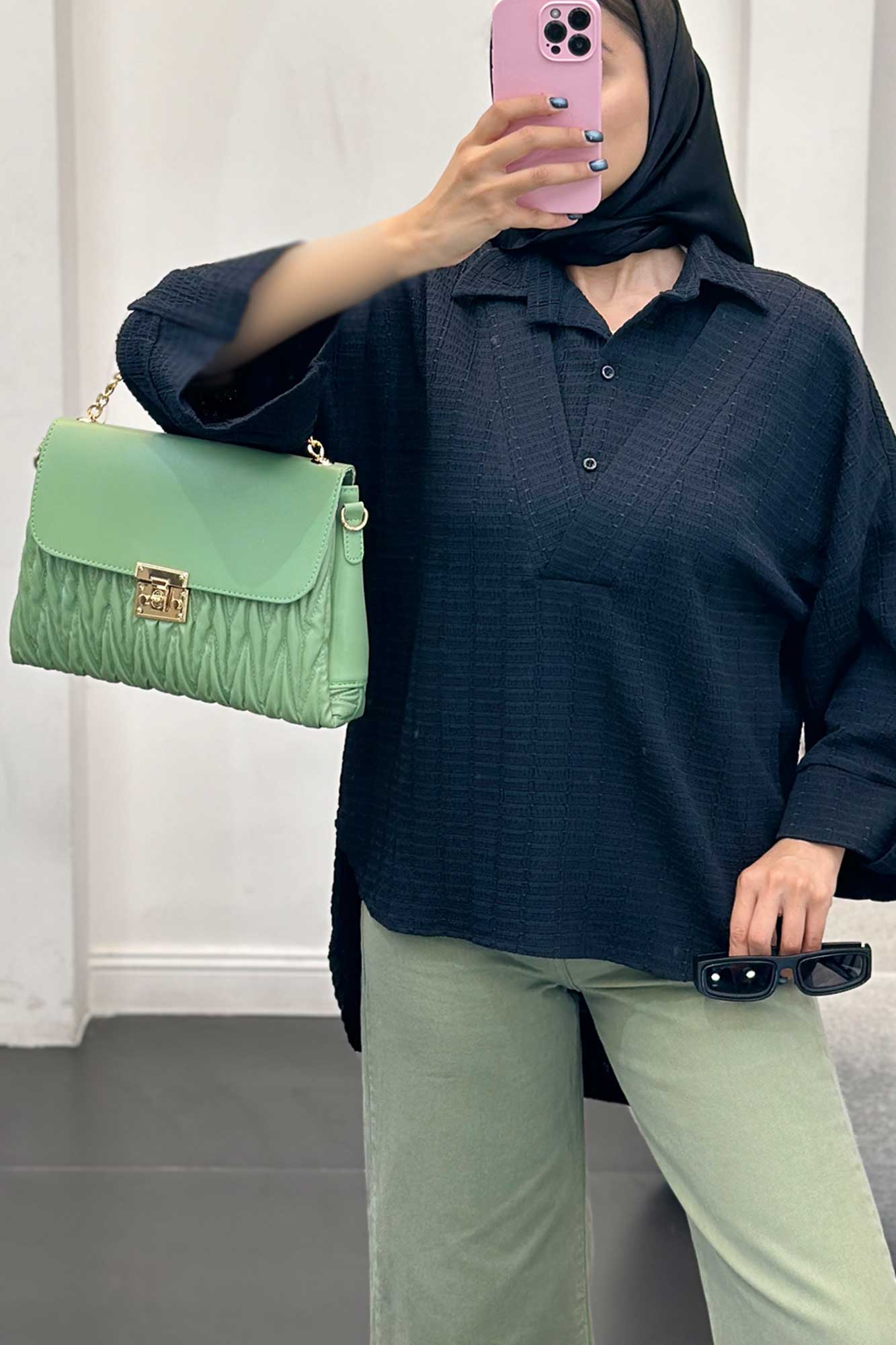 مانتو دو یقه نوا پشت بلند