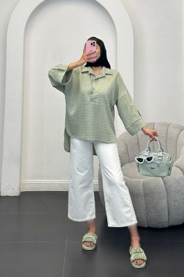 مانتو دو یقه نوا پشت بلند