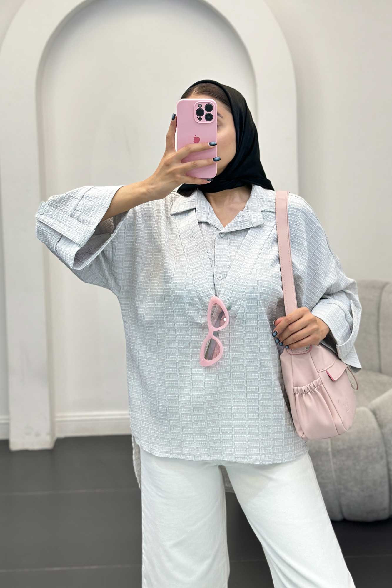 مانتو دو یقه نوا پشت بلند