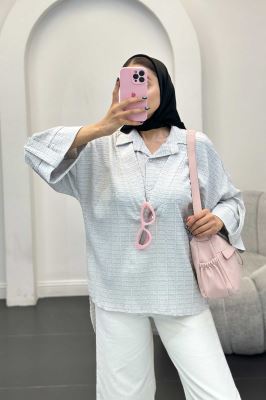 مانتو دو یقه نوا پشت بلند