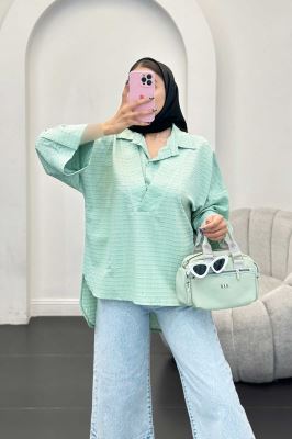 مانتو دو یقه نوا پشت بلند