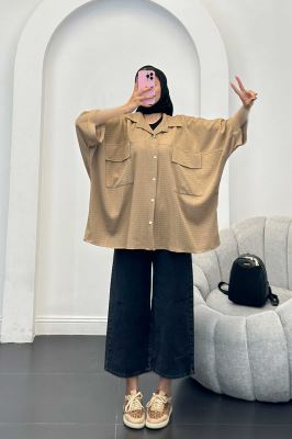 مانتو دو جیب پاکتی نوا آستین کیمونو