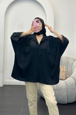 مانتو دو جیب پاکتی نوا آستین کیمونو