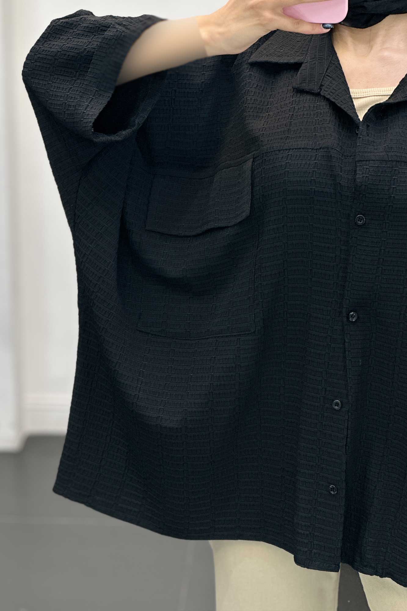 مانتو دو جیب پاکتی نوا آستین کیمونو